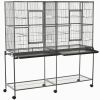 PawHut 65"L Large Rolling Metal Bird Cage Bird House with Detachable Rolling Stand