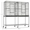 PawHut 65"L Large Rolling Metal Bird Cage Bird House with Detachable Rolling Stand