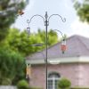 93 Inch Black Detachable Bird Feeding Station with 4 Hooks Heavy Duty Outdoor Metal Pole Bird Feeder Hanger Stand for Garden Yard Backyard Attracting