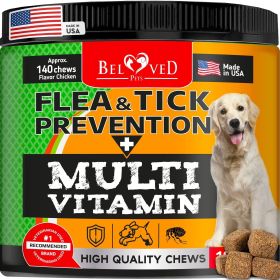Flea and Tick Prevention Chewable Pills for Dogs Revolution Oral Flea Treatment for Pets & Complex Multivitamin Natural Pest Control Defense Chew