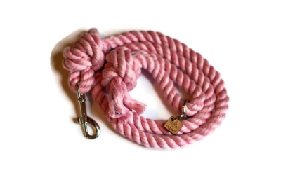 Knotted Rope Dog Leash (Color: Light Pink, size: 4 ft)