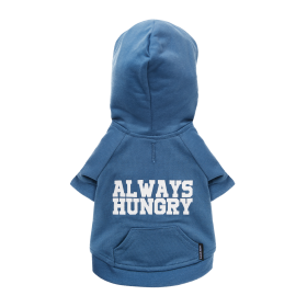 The Everyday Hoodie - ALWAYS HUNGRY (Color: Blueberry Blue, size: large)