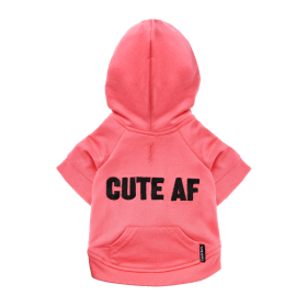 The Everyday Hoodie - CUTE AF (Color: Neon Pink, size: medium)