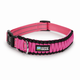 GG Reflective Paracord Collar (Color: pink, size: medium)