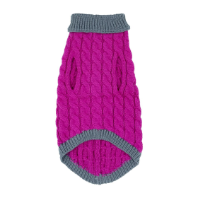 Mr. Peanut's Knitted Acrylic Dog Sweaters (Color: Royal Rosa With Gray Fringe, size: XX Large)