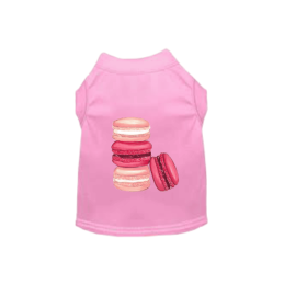 Love Macaroons Dog Shirt (Color: pink, size: X Small)