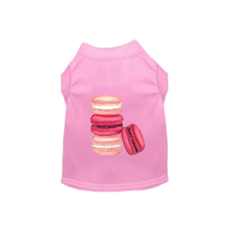 Love Macaroons Dog Shirt (Color: pink, size: small)