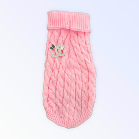 My Cozy Chewnel Knit Sweater (Color: pink, size: large)