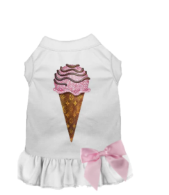 My Favorite Chewy Vuitton Ice Cream Dress (Color: White, size: medium)