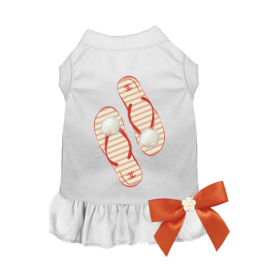 My Favorite Fuzzy Flip Flops Dog Dress (Color: White, size: X Large)