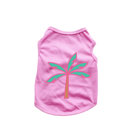 Palm Tree Tank Top (Color: pink, size: X Small)
