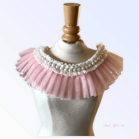 Pearl Neck Ruff (Color: pink, size: large)