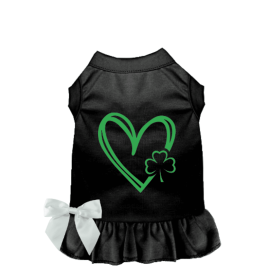 Shamrocks & Hearts Dog Dress/Shirt (Color: Black, size: 2X Large)