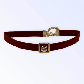 Burgundy Buckle Necklace (size: medium)