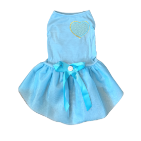 Chenille Heart Dress (Color: TEAL HEART, size: medium)