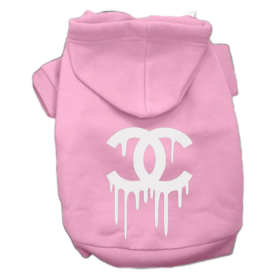 Chewnel Drippy Dog Hoodies (Color: pink, size: small)