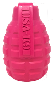 USA-K9 Puppy Grenade Durable Rubber Chew Toy & Treat Dispenser for Teething Pups (Color: pink, size: XL)