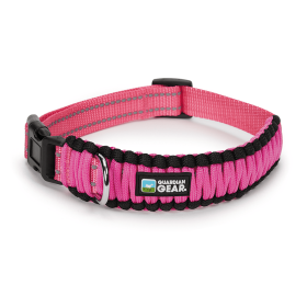 GG Reflective Paracord Collar (Color: pink, size: small)