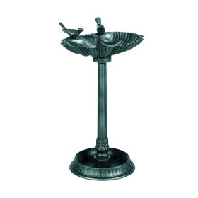 Outdoor Bird Bath Feeder with Flower Planter Base(AMZ Shipping) (Color: Green, Type: Bird Supplies)